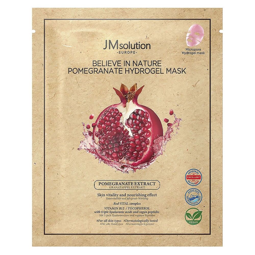 Гидрогелевая маска с гранатом JMsolution Europe Believe In Nature Pomegranate Hydrogel Mask